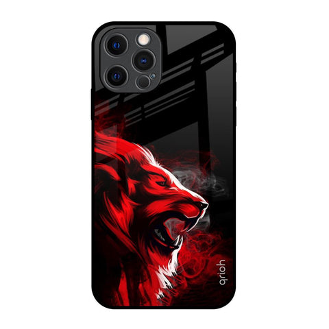 Red Angry Lion Glossy Case for iPhone 12 Pro