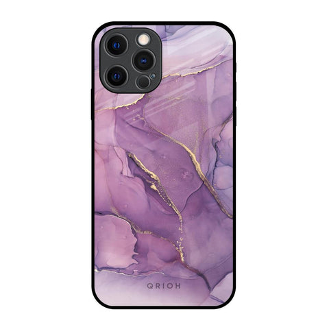 Purple Gold Marble Glossy Case for iPhone 12 Pro