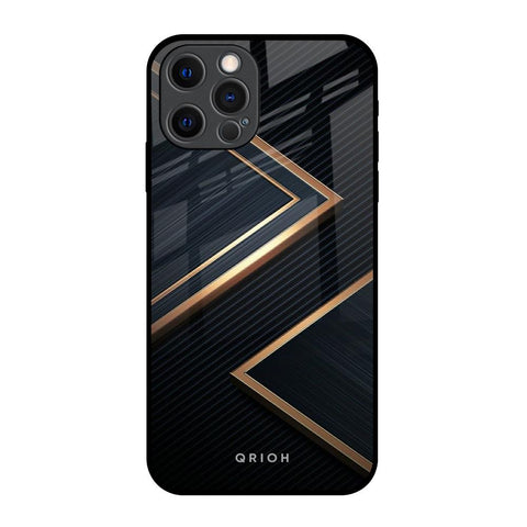 Sleek Golden & Navy Glossy Case for iPhone 12 Pro