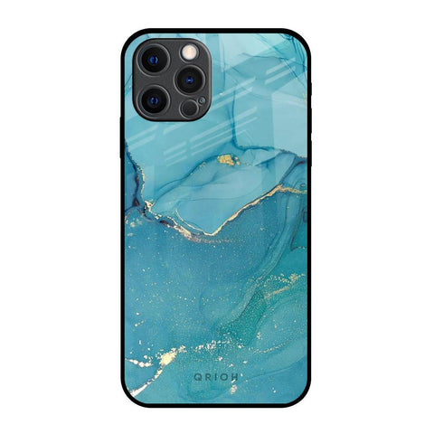 Blue Golden Glitter Glossy Case for iPhone 12 Pro Max