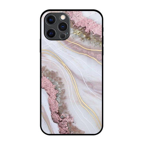 Pink & Gold Gllitter Marble Glossy Case for iPhone 12 Pro Max