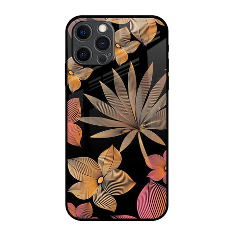 Lines Pattern Flowers Glossy Case for iPhone 12 Pro Max