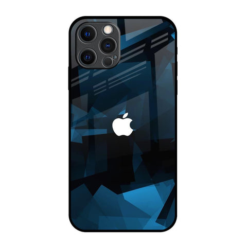 Polygonal Blue Box Glossy Case For iPhone 12 Pro Max
