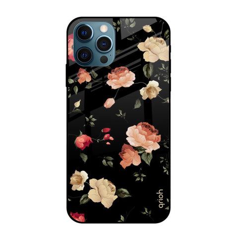 Black Spring Floral Glossy Case for Apple iPhone 12 Pro Max