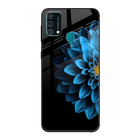 Half Blue Flower Glossy Case for Samsung Galaxy F41