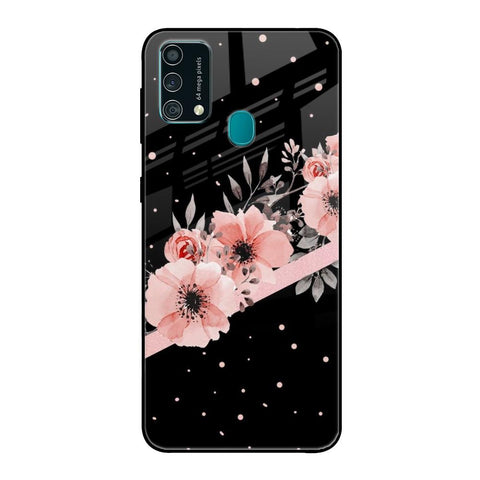 Floral Black Band Glossy Case For Samsung Galaxy F41