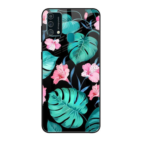 Tropical Leaves & Pink Flowers Glossy case for Samsung Galaxy F41