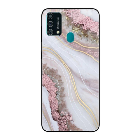 Pink & Gold Gllitter Marble Glossy Case for Samsung Galaxy F41