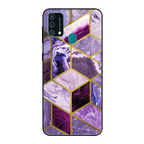 Purple Rhombus Marble Glossy Case for Samsung Galaxy F41