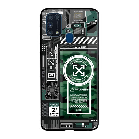 Green Camo Circuit Glossy Case for Samsung Galaxy M31 Prime
