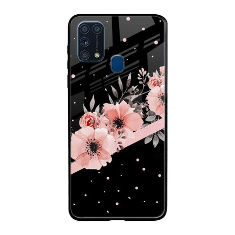 Floral Black Band Glossy Case For Samsung Galaxy M31 Prime