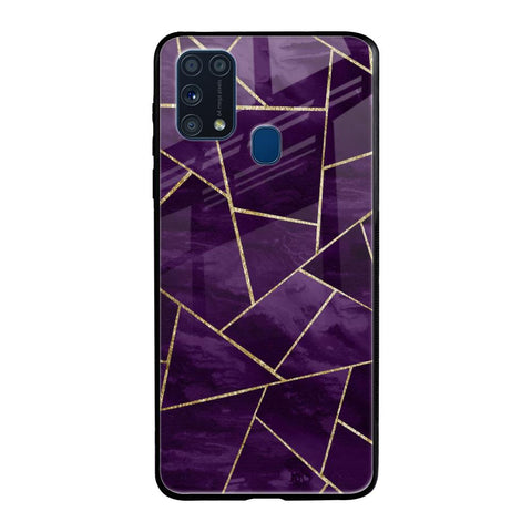 Geometric Purple Glossy Case For Samsung Galaxy M31 Prime