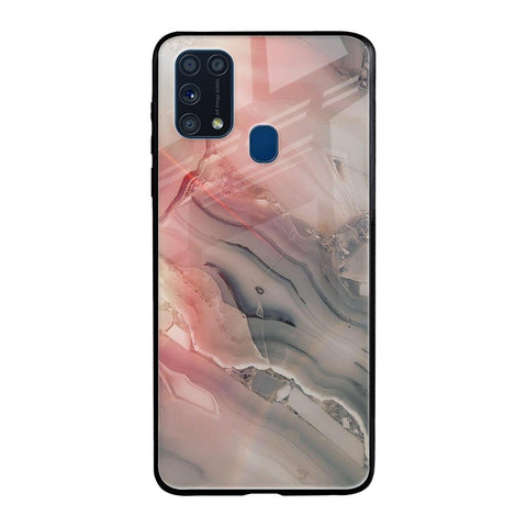 Pink And Grey Marble Glossy Case For Samsung Galaxy M31 Prime