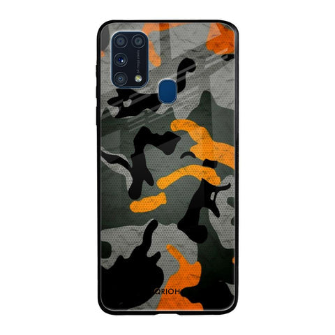 Camouflage Orange Glossy Case For Samsung Galaxy M31 Prime