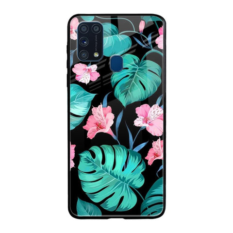 Tropical Leaves & Pink Flowers Glossy case for Samsung Galaxy M31 Prime