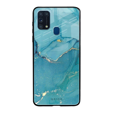 Blue Golden Glitter Glossy Case for Samsung Galaxy M31 Prime