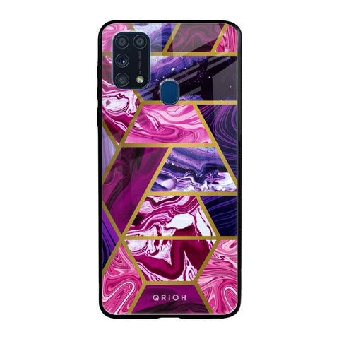 Electroplated Geometric Marble Glossy Case for Samsung Galaxy M31 Prime
