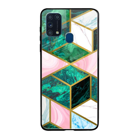 Seamless Green Marble Glossy Case for Samsung Galaxy M31 Prime