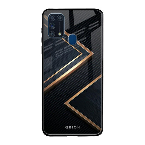 Sleek Golden & Navy Glossy Case for Samsung Galaxy M31 Prime