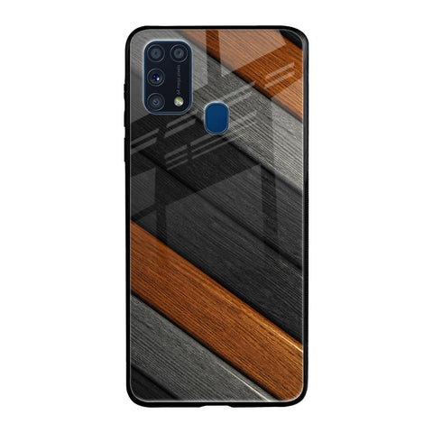 Tri Color Wood Glossy Case for Samsung Galaxy M31 Prime