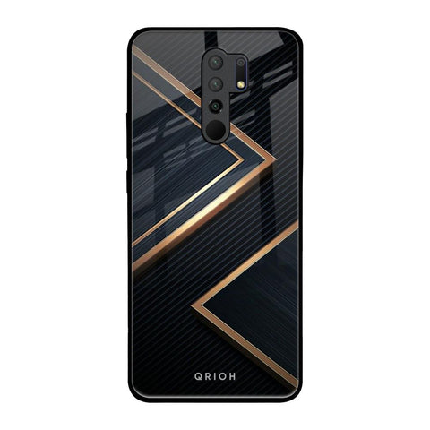 Sleek Golden & Navy Glossy Case for Poco M2