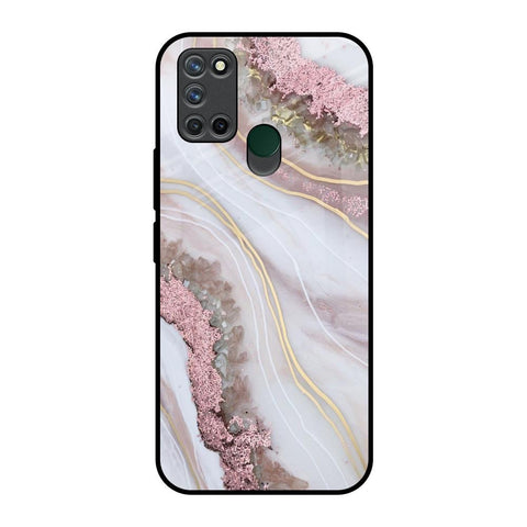 Pink & Gold Gllitter Marble Glossy Case for Realme 7i