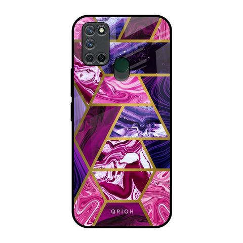 Electroplated Geometric Marble Glossy Case for Realme 7i