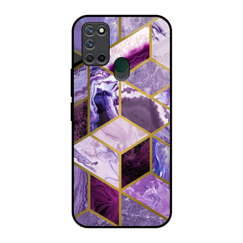 Purple Rhombus Marble Glossy Case for Realme 7i