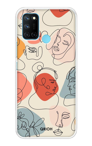 Abstract Faces Soft Cover for Realme 7i