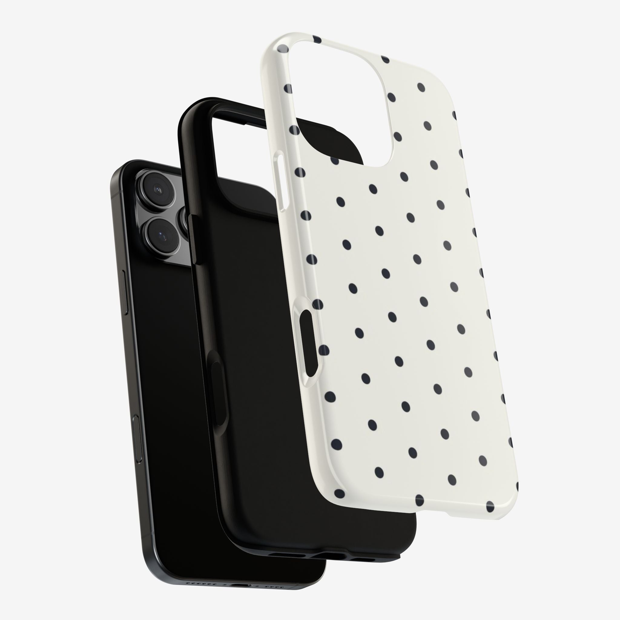 White Polka Dots Tough Case  Available For All iPhone Models