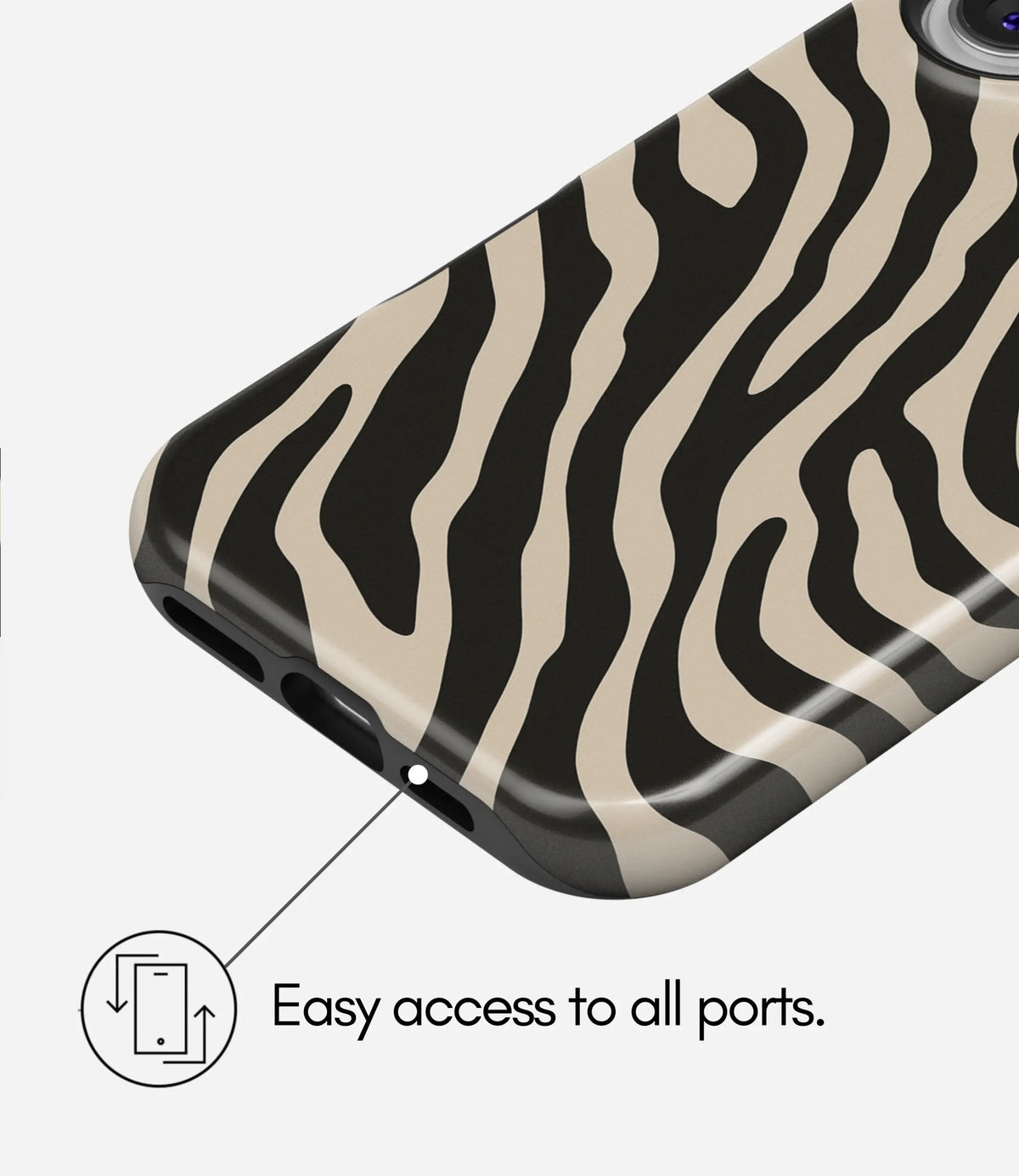 Zebra Luxe Premium Tough Shining Phone Case (Double Layer) Available For All iPhone Models