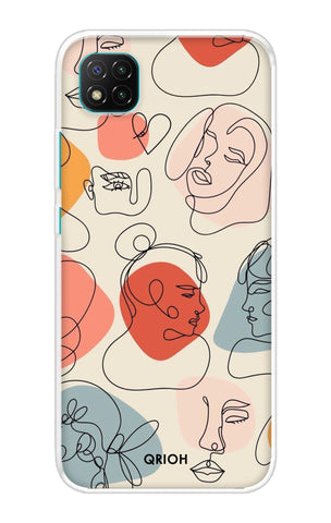 Abstract Faces Soft Cover for Poco C3