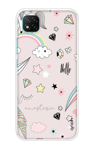Unicorn Doodle Soft Cover For Poco C3