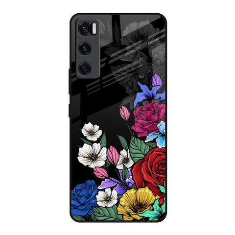 Rose Flower Bunch Art Glossy Case for Vivo V20 SE