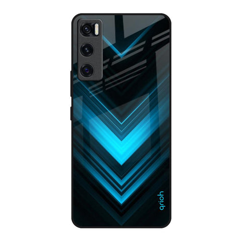 Vertical Blue Arrow Glossy Case For Vivo V20 SE
