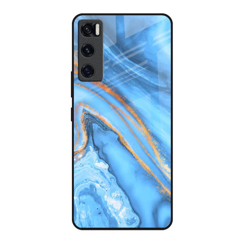 Vibrant Blue Marble Glossy Case for Vivo V20 SE