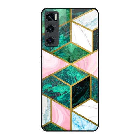 Seamless Green Marble Glossy Case for Vivo V20 SE