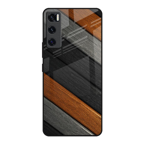 Tri Color Wood Glossy Case for Vivo V20 SE