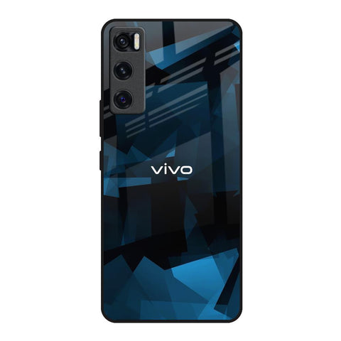 Polygonal Blue Box Glossy Case For Vivo V20 SE
