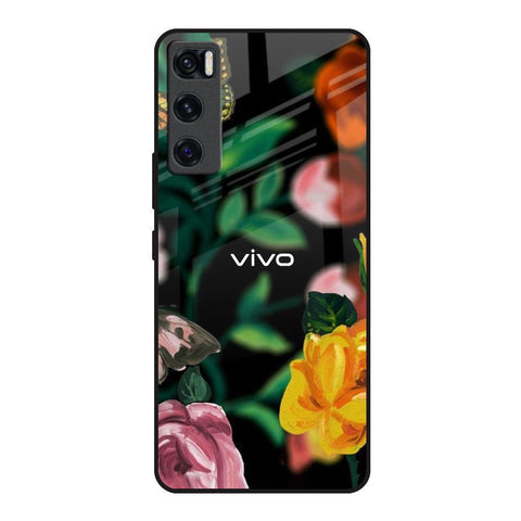 Flowers & Butterfly Glossy Case for Vivo V20 SE