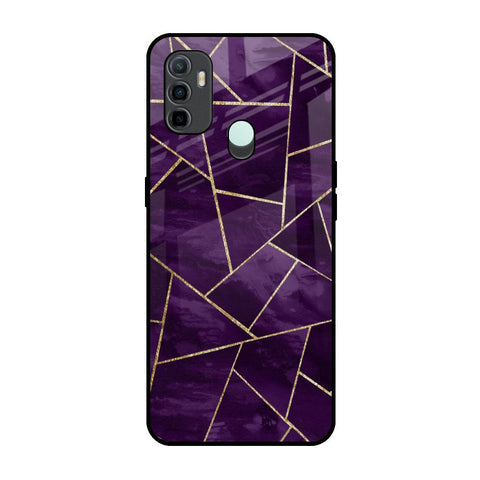 Geometric Purple Glossy Case For Oppo A33