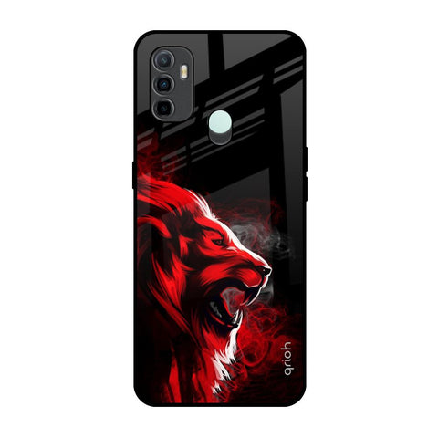 Red Angry Lion Glossy Case for Oppo A33