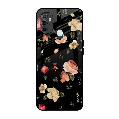 Black Spring Floral Glossy Case for Oppo A33
