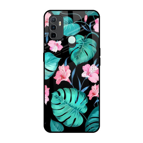 Tropical Leaves & Pink Flowers Glossy Case for Oppo A33