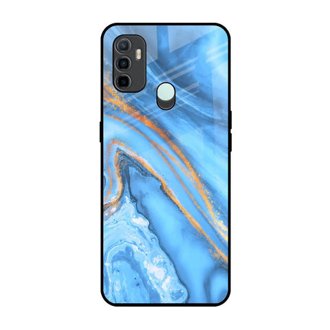 Vibrant Blue Marble Glossy Case for Oppo A33