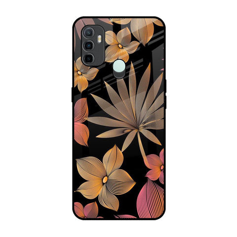 Lines Pattern Flowers Glossy Case for Oppo A33