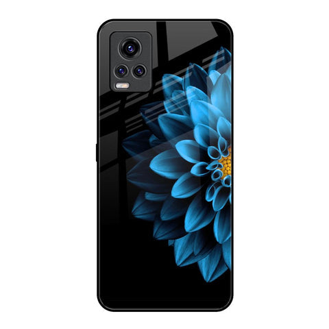 Half Blue Flower Glossy Case for Vivo V20 Pro