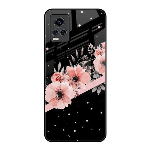 Floral Black Band Glossy Case For Vivo V20 Pro