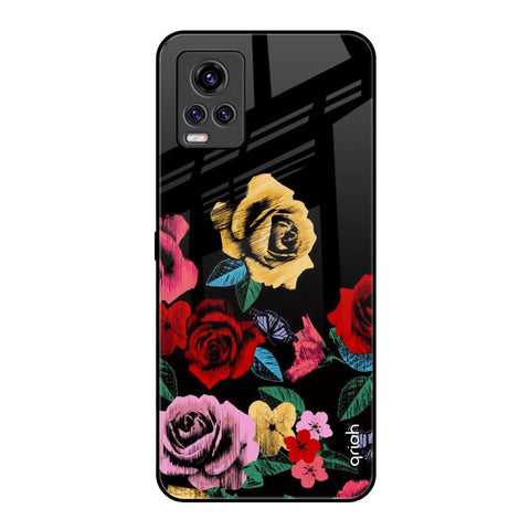 Floral Decorative Glossy Case For Vivo V20 Pro