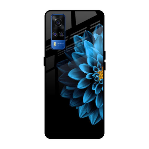 Half Blue Flower Glossy Case for Vivo Y51 2020